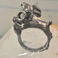 Ram ring sculptural Aries band leaves size 5.75 sterling silver women