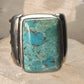 Turquoise ring wide band southwest size 6.75 sterling silver women