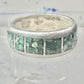 Southwest ring wedding band turquoise chips size 10.75 sterling silver women men AS IS