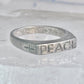 Peace Ring Cross band size 6.75 sterling silver women men