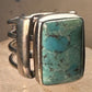 Turquoise ring wide band southwest size 6.75 sterling silver women