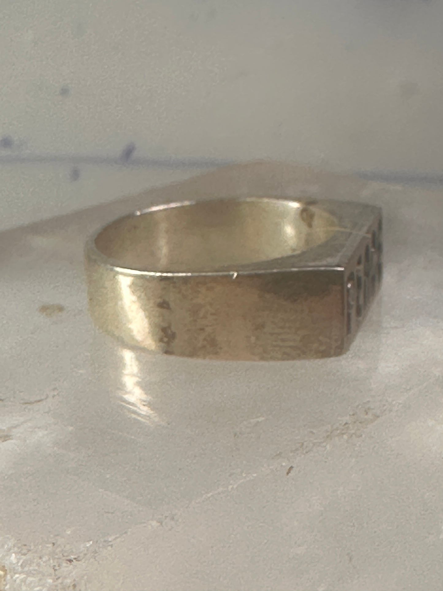 Peace ring Mexico Mexican band solid heavy size 9.5 sterling silver women men