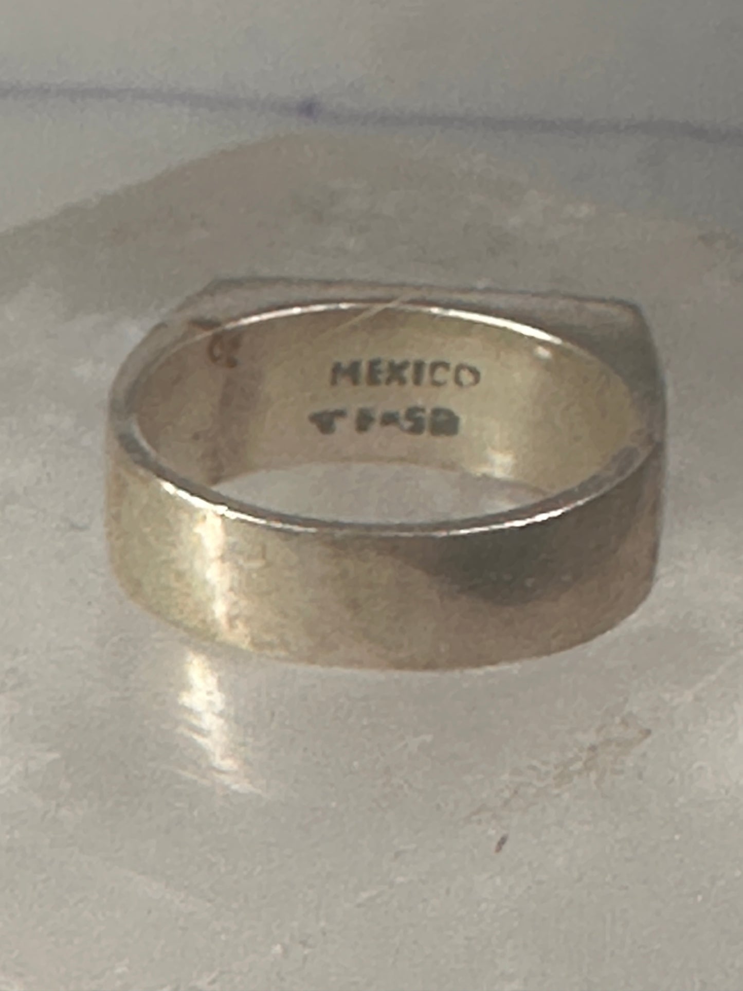 Peace ring Mexico Mexican band solid heavy size 9.5 sterling silver women men