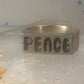 Peace ring Mexico Mexican band solid heavy size 9.5 sterling silver women men