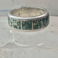 Southwest ring wedding band turquoise chips size 10.75 sterling silver women men AS IS