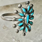 Turquoise ring Zuni petite point size 5.5 sterling silver women girls&nbsp;