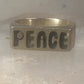 Peace ring Mexico Mexican band solid heavy size 9.5 sterling silver women men