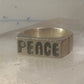 Peace ring Mexico Mexican band solid heavy size 9.5 sterling silver women men