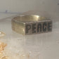 Peace ring Mexico Mexican band solid heavy size 9.5 sterling silver women men