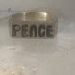 Peace ring Mexico Mexican band solid heavy size 9.5 sterling silver women men