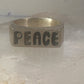 Peace ring Mexico Mexican band solid heavy size 9.5 sterling silver women men