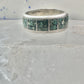 Southwest ring wedding band turquoise chips size 10.75 sterling silver women men AS IS