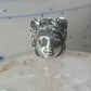 Face ring classic mythology woman band birds or snakes head Medusa?sterling silver size 5.75 women