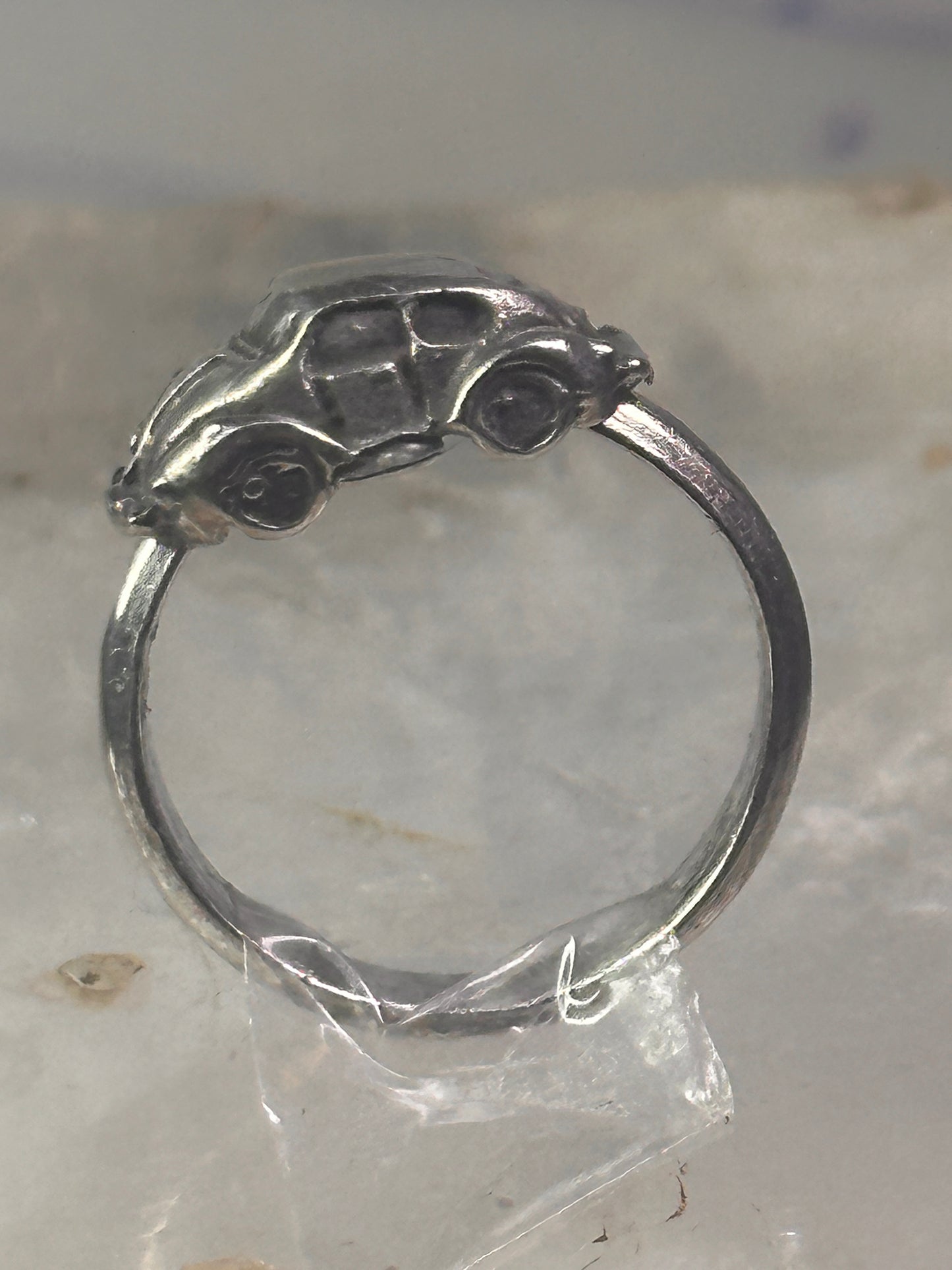 Car ring moving car volkswagen bug band solid size 5.25 sterling silver women