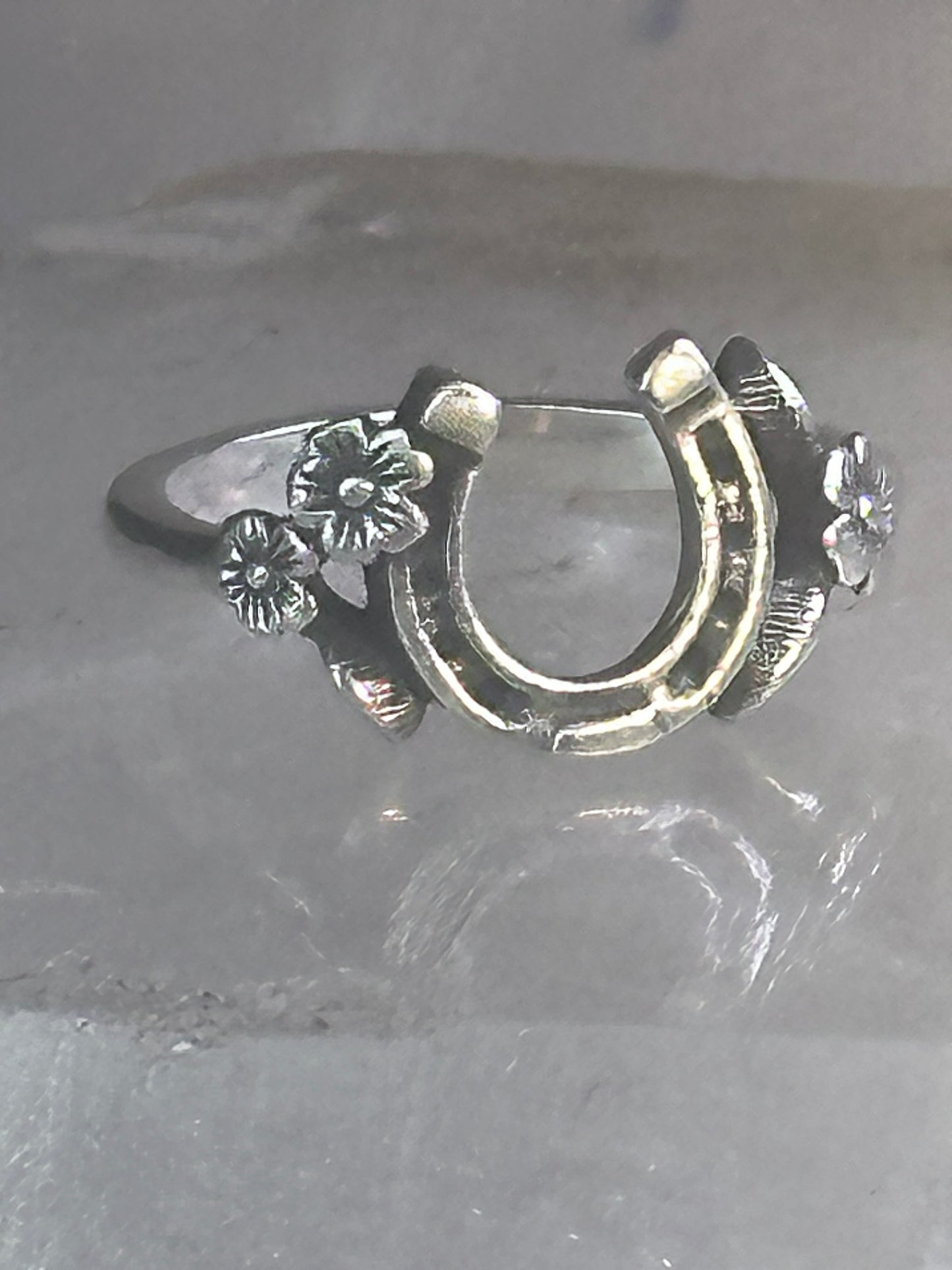 Horseshoe Ring James Avery leaves Good Luck band size 4 pinky sterling silver women girls