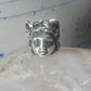 Face ring classic mythology woman band birds or snakes head Medusa?sterling silver size 5.75 women