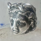 Face ring classic mythology woman band birds or snakes head Medusa?sterling silver size 5.75 women