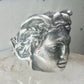 Face ring classic mythology woman band birds or snakes head Medusa?sterling silver size 5.75 women