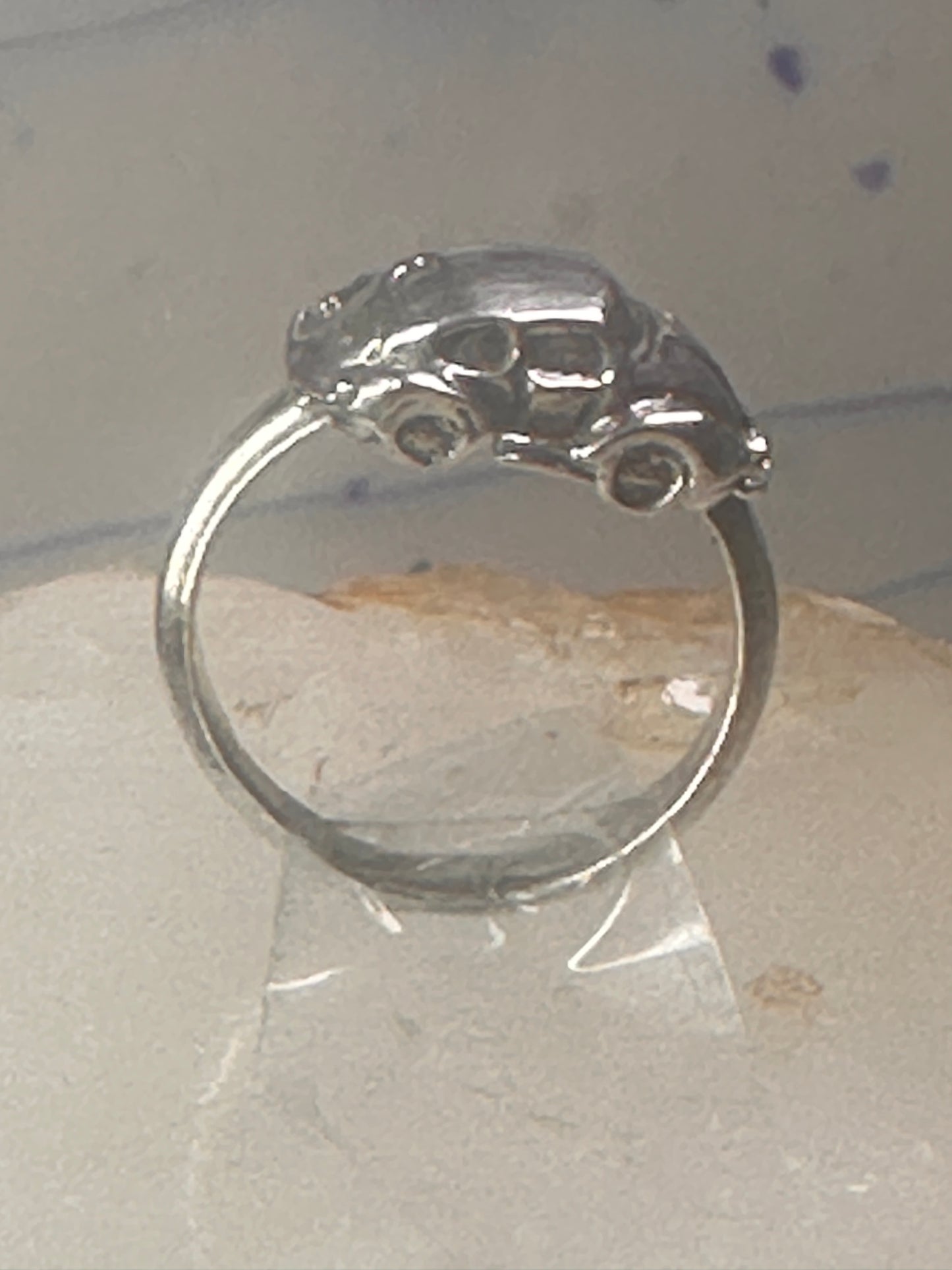 Car ring moving car volkswagen bug band solid size 5.25 sterling silver women