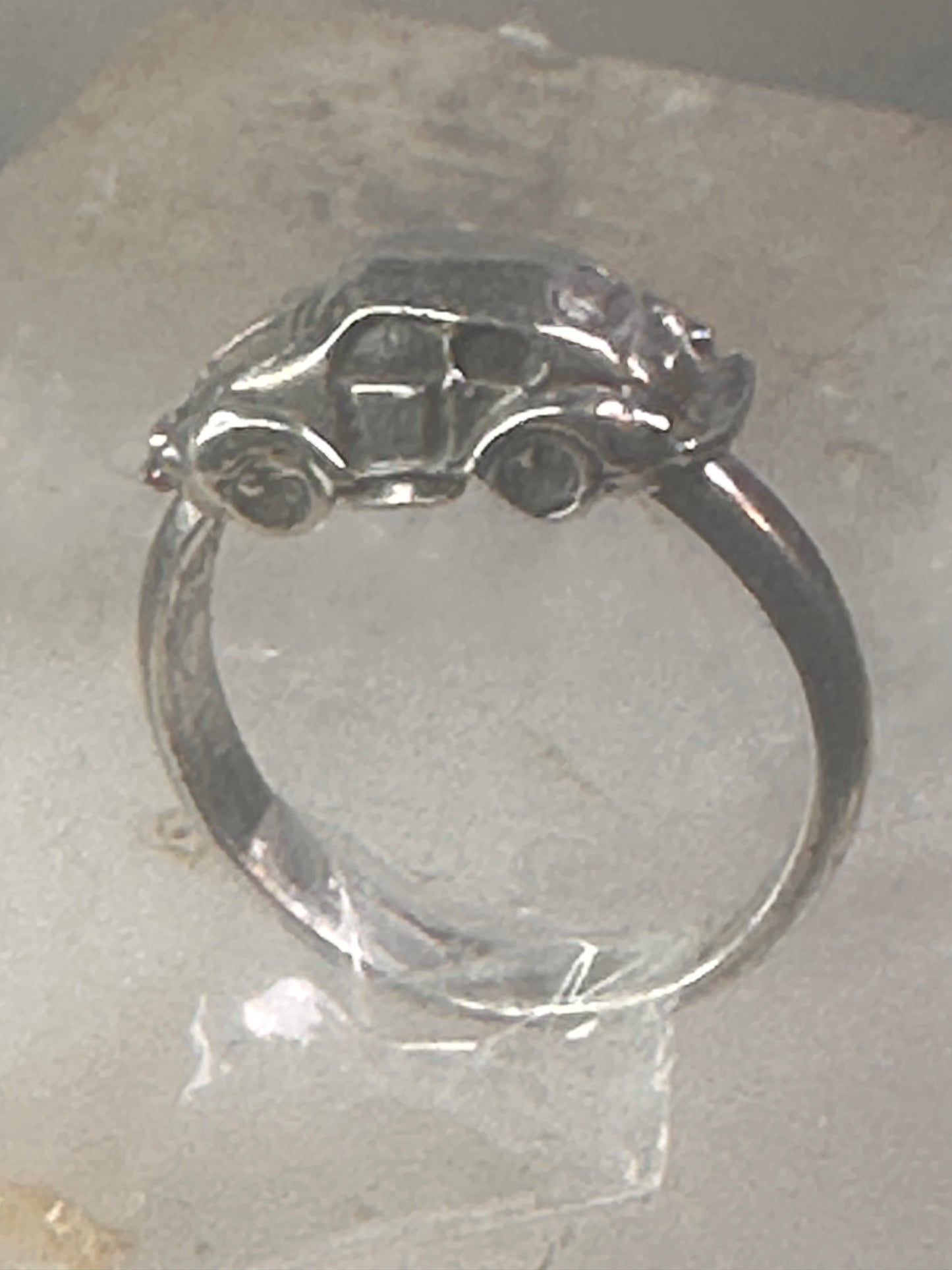 Car ring moving car volkswagen bug band solid size 5.25 sterling silver women