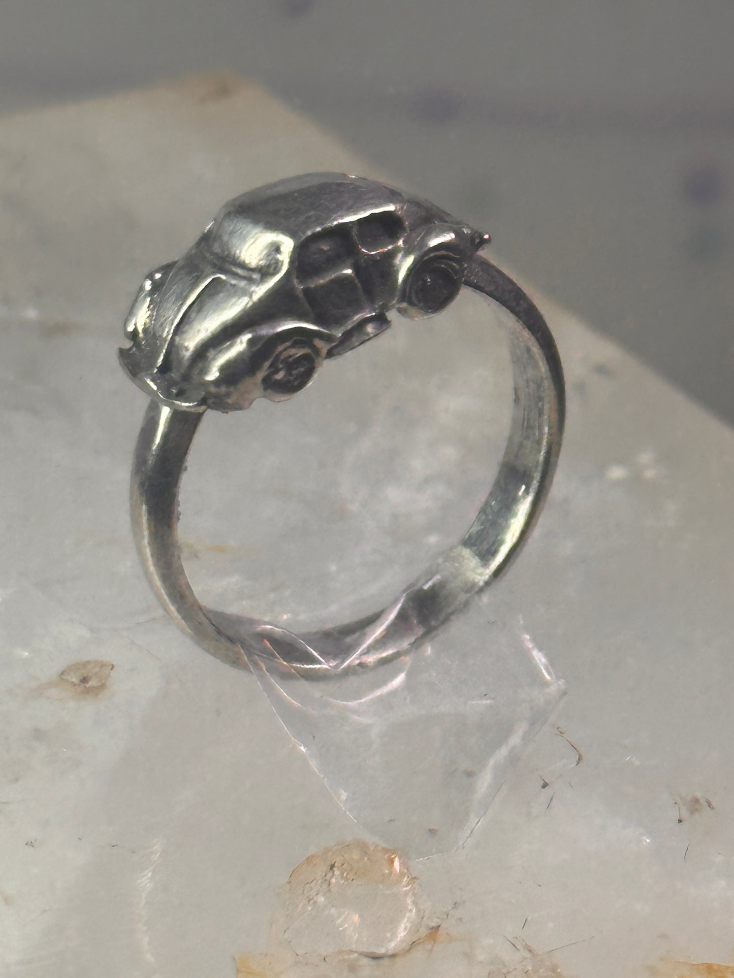 Car ring moving car volkswagen bug band solid size 5.25 sterling silver women