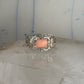 Black Hills Gold ring peach coral leaves band pinky sterling silver size 4.7 12K over sterling women