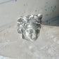 Face ring classic mythology woman band birds or snakes head Medusa?sterling silver size 5.75 women