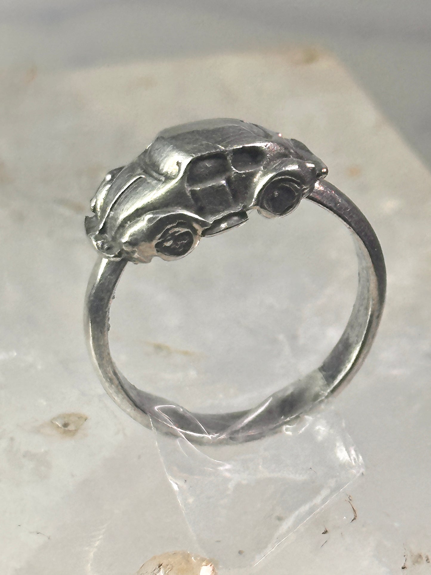 Car ring moving car volkswagen bug band solid size 5.25 sterling silver women