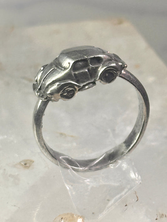 Car ring moving car volkswagen bug band solid size 5.25 sterling silver women