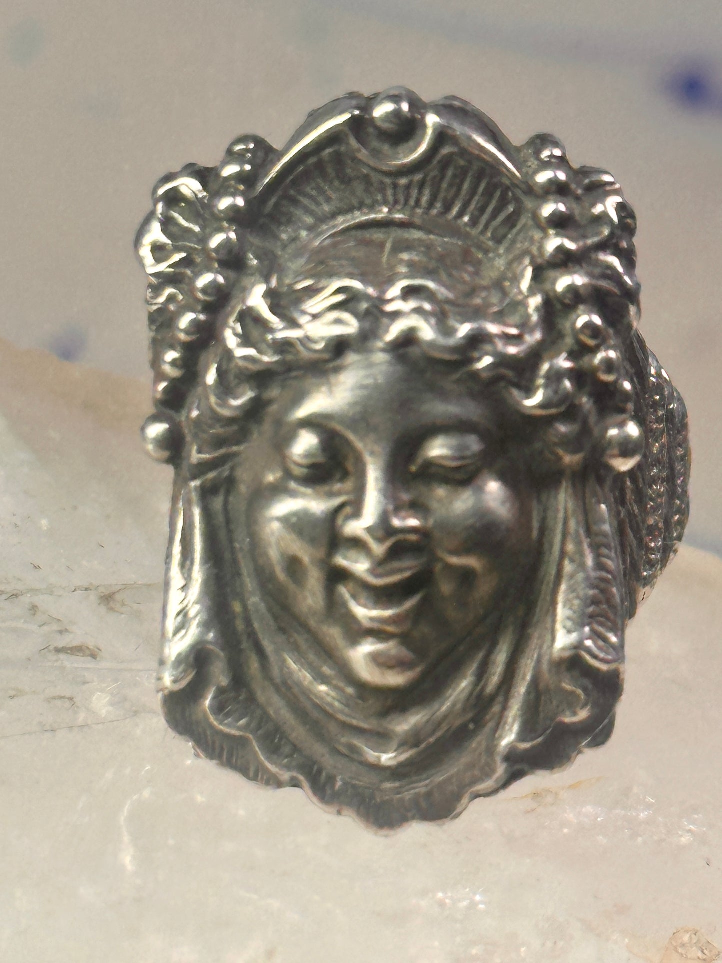 Poison ring lady Victorian pill poison band solid size 6.50 sterling silver women