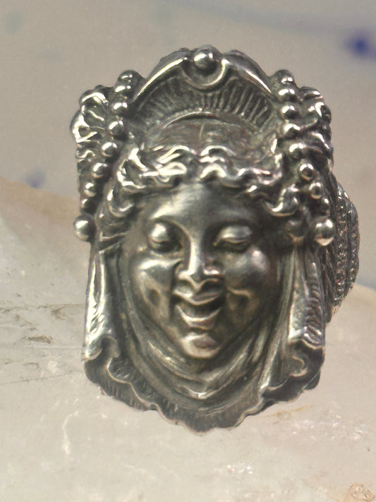 Poison ring lady Victorian pill poison band solid size 6.50 sterling silver women
