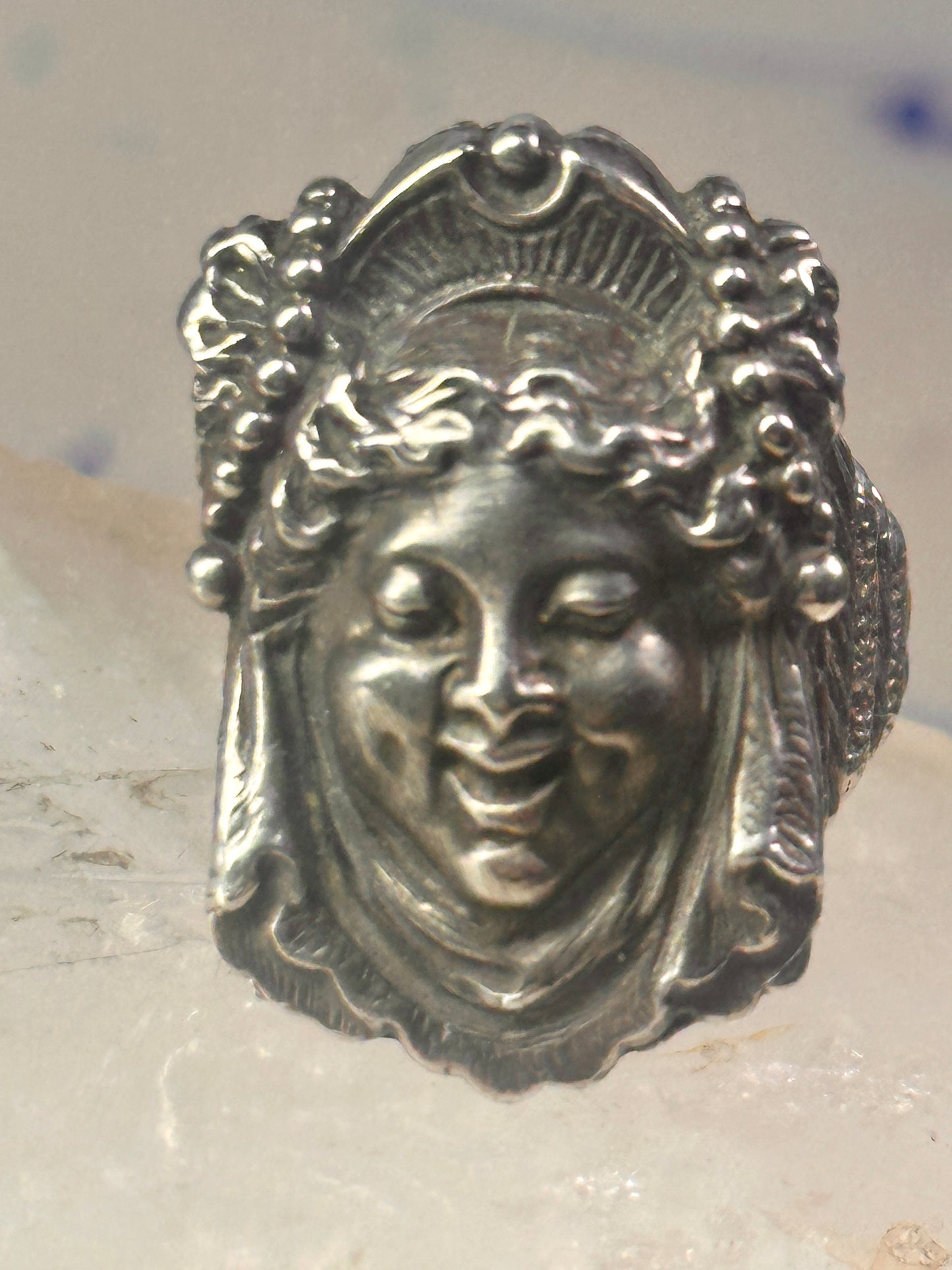 Poison ring lady Victorian pill poison band solid size 6.50 sterling silver women