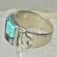 Turquoise ring southwest spirit bear band size 7.7 sterling silver women men