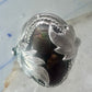 Fire Agate ring Navajo leaves band sterling silver size 11 women men