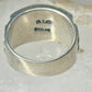 Turquoise ring southwest spirit bear band size 7.7 sterling silver women men