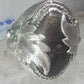 Fire Agate ring Navajo leaves band sterling silver size 11 women men