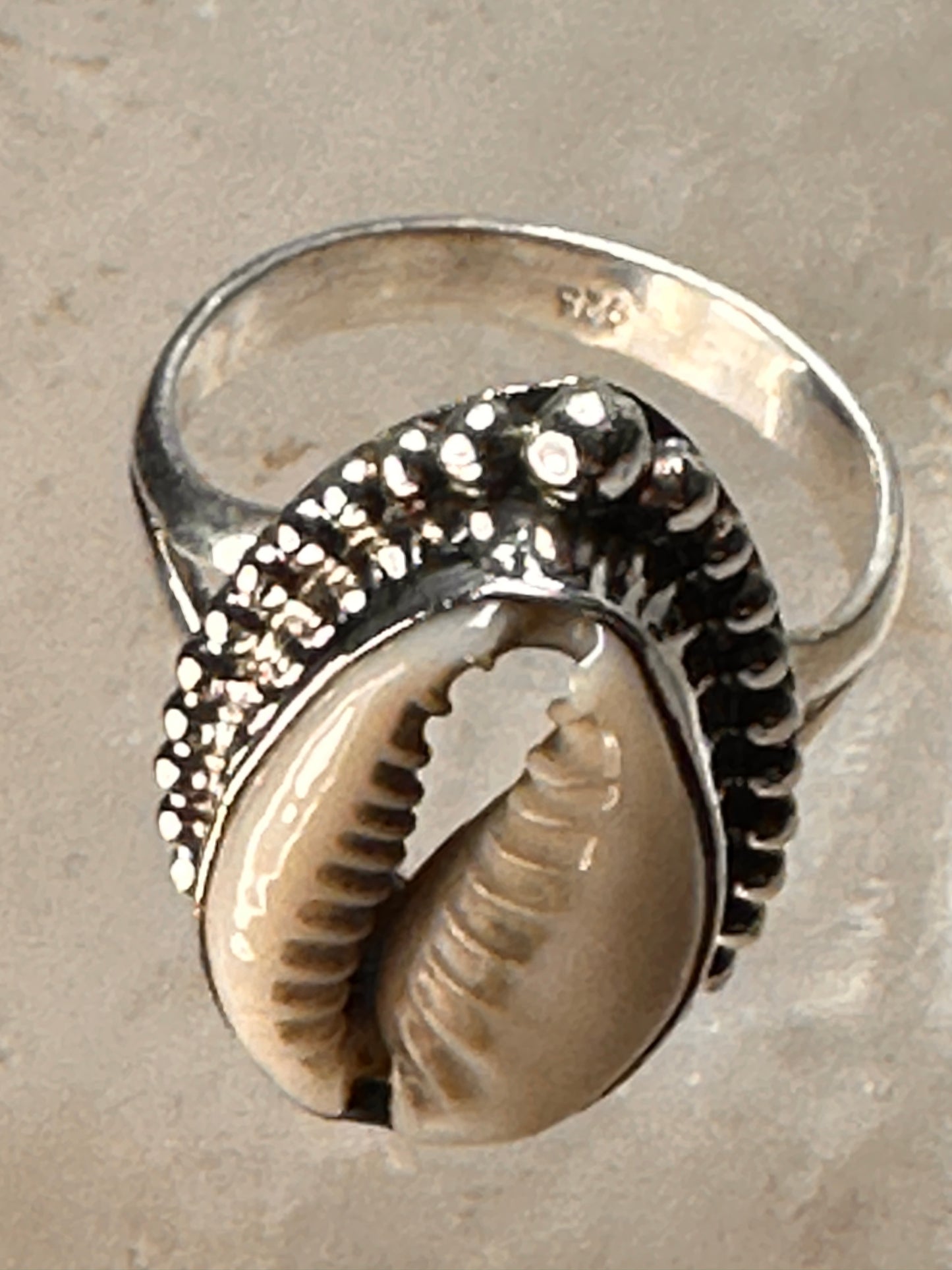 Shell ring size 8 sterling silver women girls