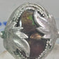 Fire Agate ring Navajo leaves band sterling silver size 11 women men