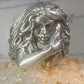 woman face ring lady band heavy solid size 8 sterling silver women