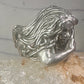 woman face ring lady band heavy solid size 8 sterling silver women