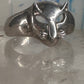Cat ring face signed CBP 925 size 8 sterling silver women girls