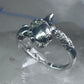 Koi fish Ring signed EA fish band size 8 pinky sterling silver women girls