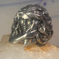 woman face ring lady band heavy solid size 8 sterling silver women
