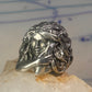 woman face ring lady band heavy solid size 8 sterling silver women