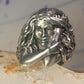 woman face ring lady band heavy solid size 8 sterling silver women