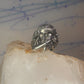 woman face ring lady band heavy solid size 8 sterling silver women