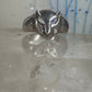 Cat ring face signed CBP 925 size 8 sterling silver women girls