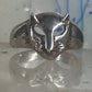 Cat ring face signed CBP 925 size 8 sterling silver women girls