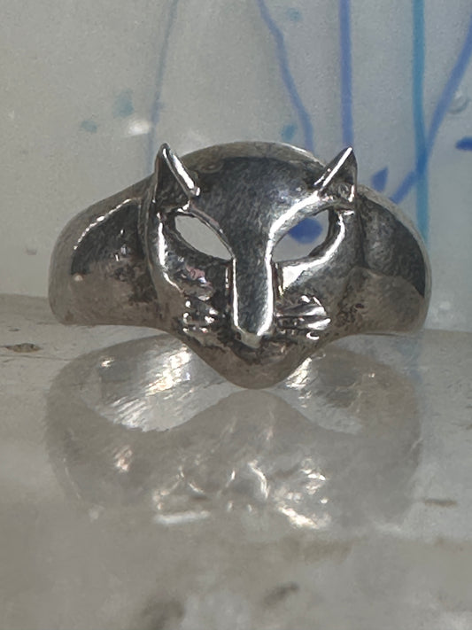Cat ring face signed CBP 925 size 8 sterling silver women girls