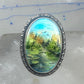 Landscape ring trees river seagulls size 7.75 mop sterling silver Amy Russell Kahn